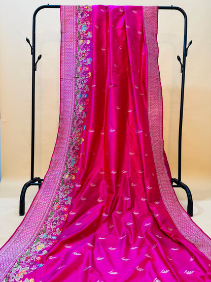 Pure Banarasi Katan Silk Kaduwa Buta With Mina Jaal Saree