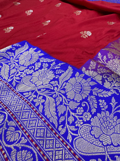 Pure Banarasi Katan Silk Kadiyal Border Saree