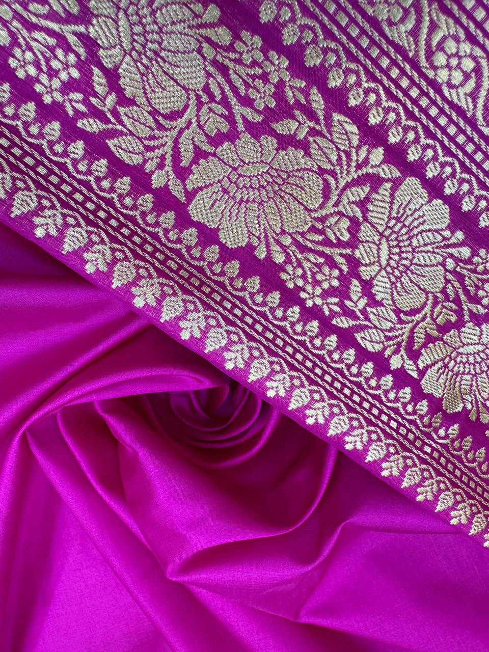 Pure Banarasi Katan Silk Strips Saree