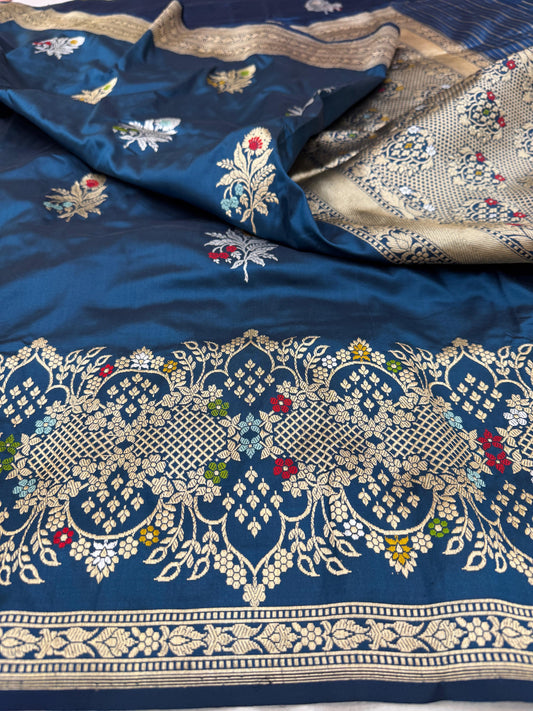 Pure Banarasi Katan Silk kadhwa Buta Saree