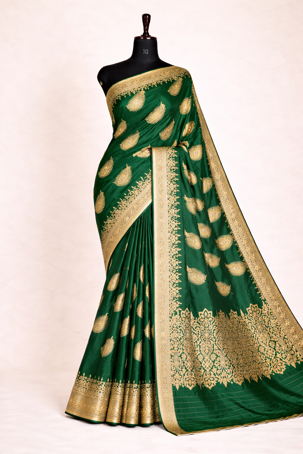 Pure Banarasi Katan Silk Peacock Feather Saree