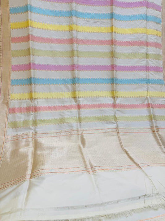 Pure Banarasi Katan Silk Kadhwa Rangkaat Saree