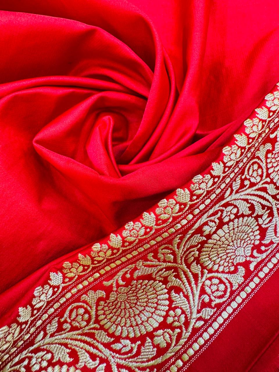 Pure Banarasi Satin Silk Waskat Jaal Saree