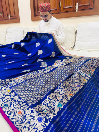 Pure Banarasi Katan Silk Mina Buta Saree