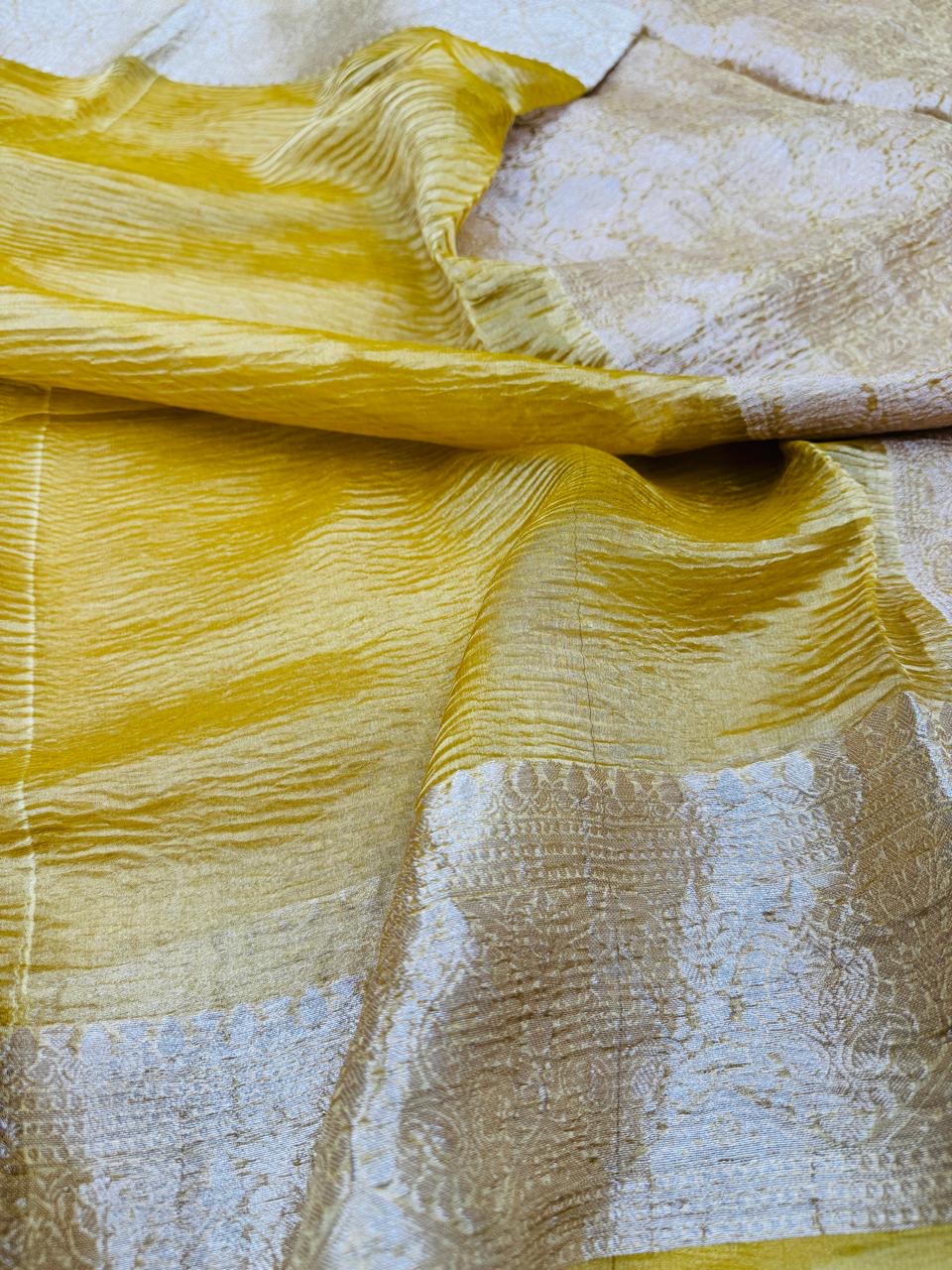 Pure Banarasi Crush Tissue Silk Sarees