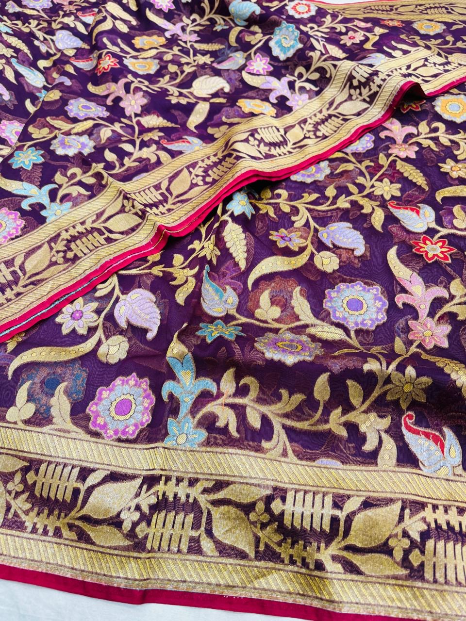 Kora Jamdani Saree
