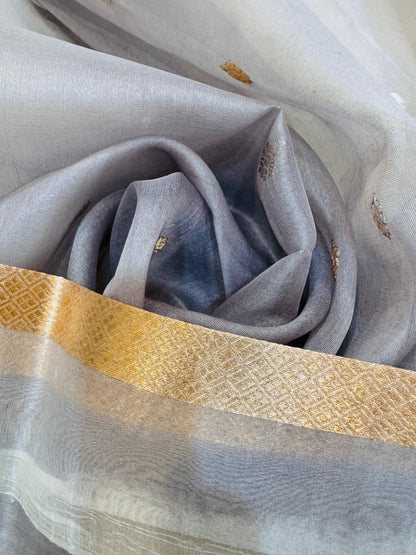 Pure Banarasi Organza Silk Half and Half Saree