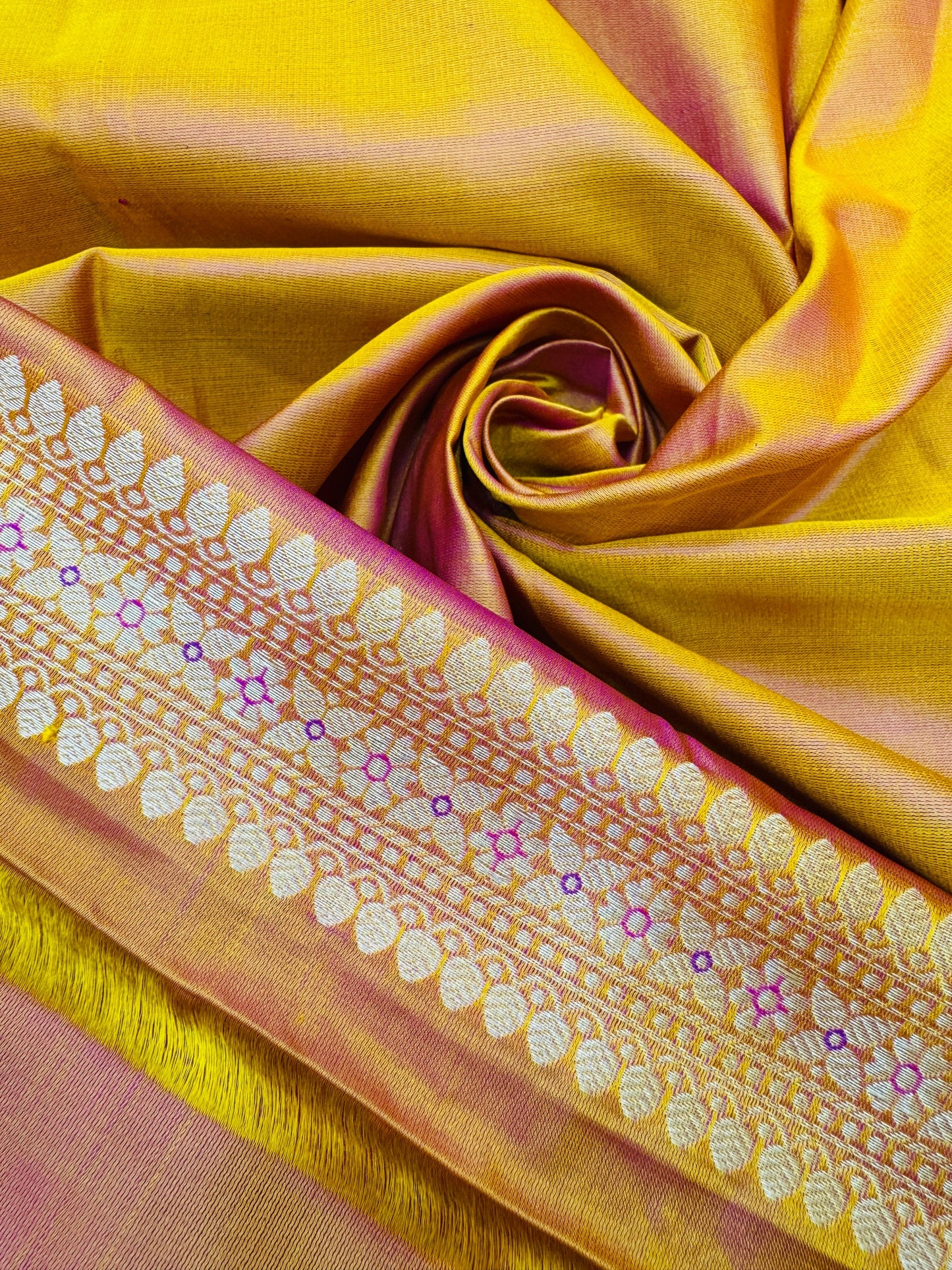 Pure Banarasi Satin Silk Triple Tanchoi