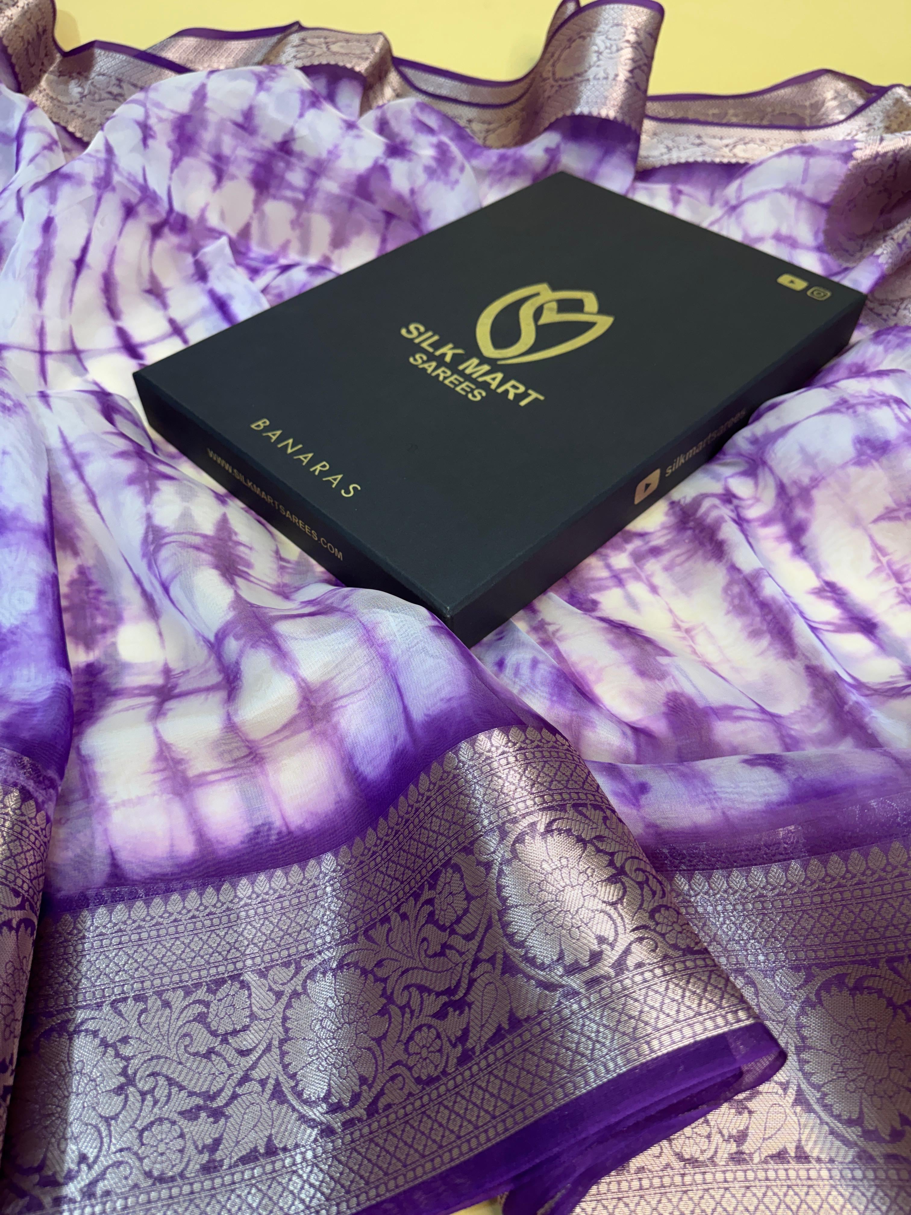 Kora Silk Designer Print Saree