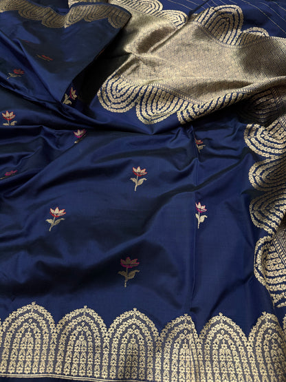 Pure Banarasi Katan Silk Kadhwa Buti Saree