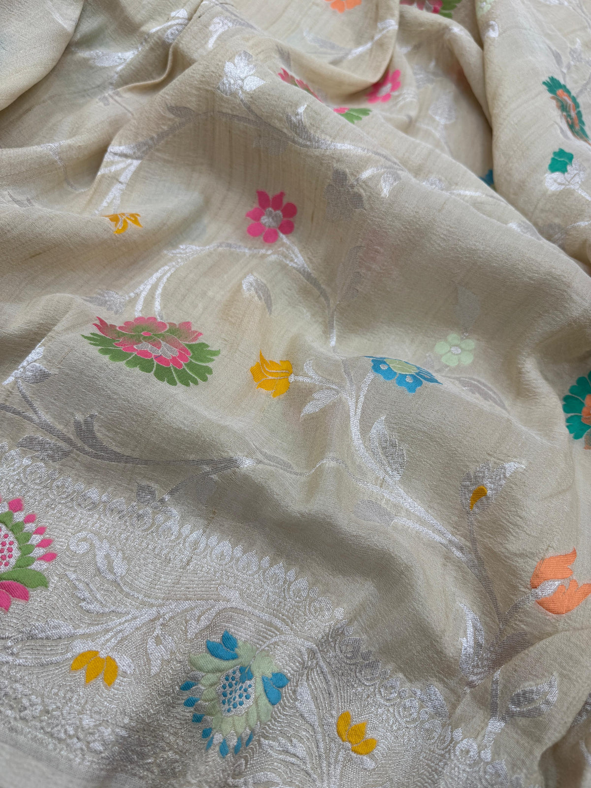 Tasar Georgette All-Over Mina Jaal Saree