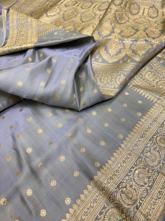 Pure Banarasi Katan Silk Chunri Buti Saree
