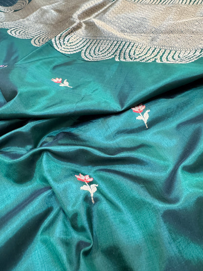 Pure Banarasi Katan Silk Kadhwa Buti Saree