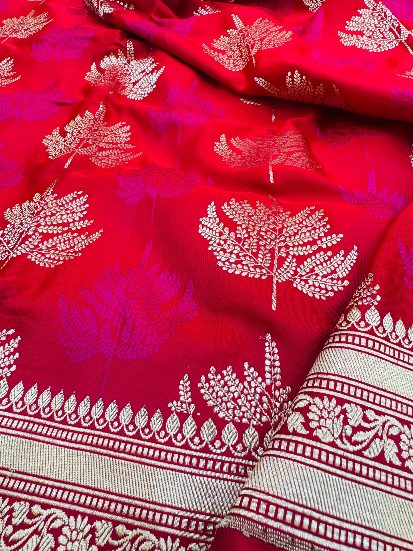 Pure Banarasi Satin Silk Double Tanchoi Saree