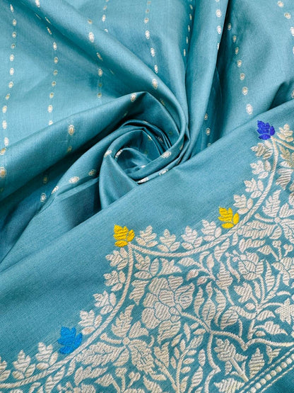 Pure Banarasi Katan Silk Mina Jaal Saree
