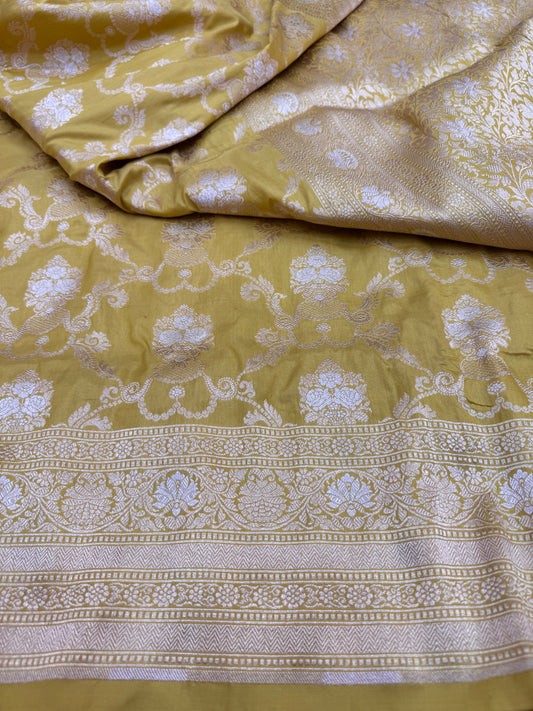 Pure Banarasi Katan Silk Sona Mina Jaal Saree