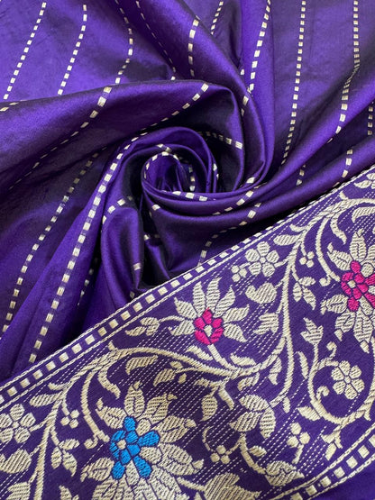 Pure Banarasi Katan Silk Jaal Sarees