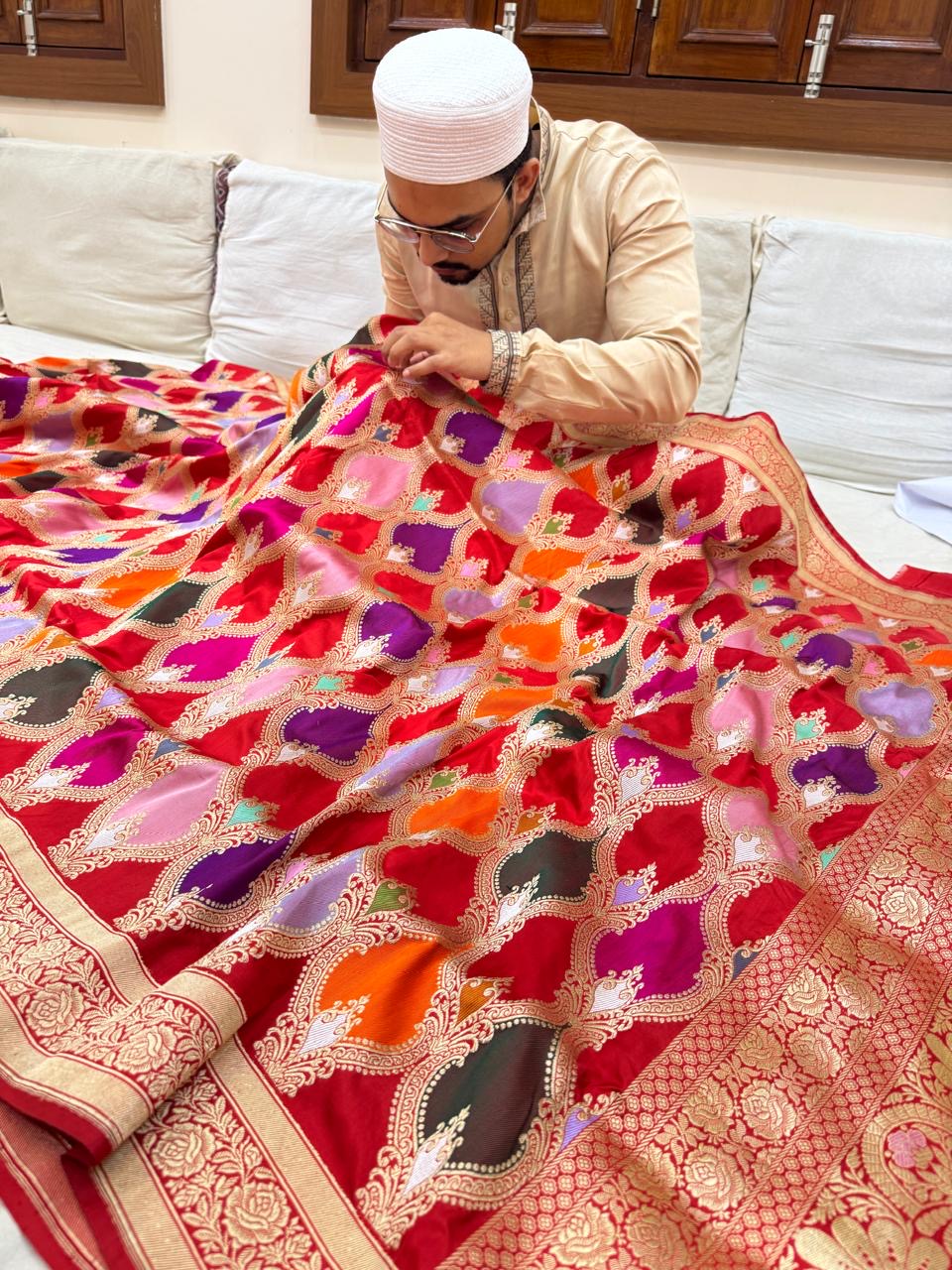 Pure Banarasi Katan Silk Rangkaat Saree