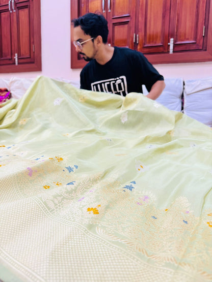 Pure Banarasi Katan Tissue Silk Saree