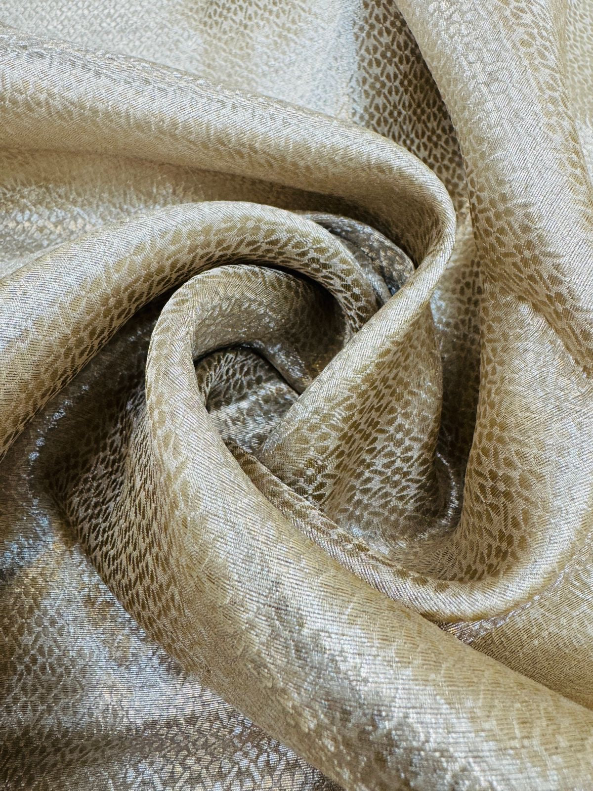 Metallic Molted Tissue Silk Hand Embroidery
