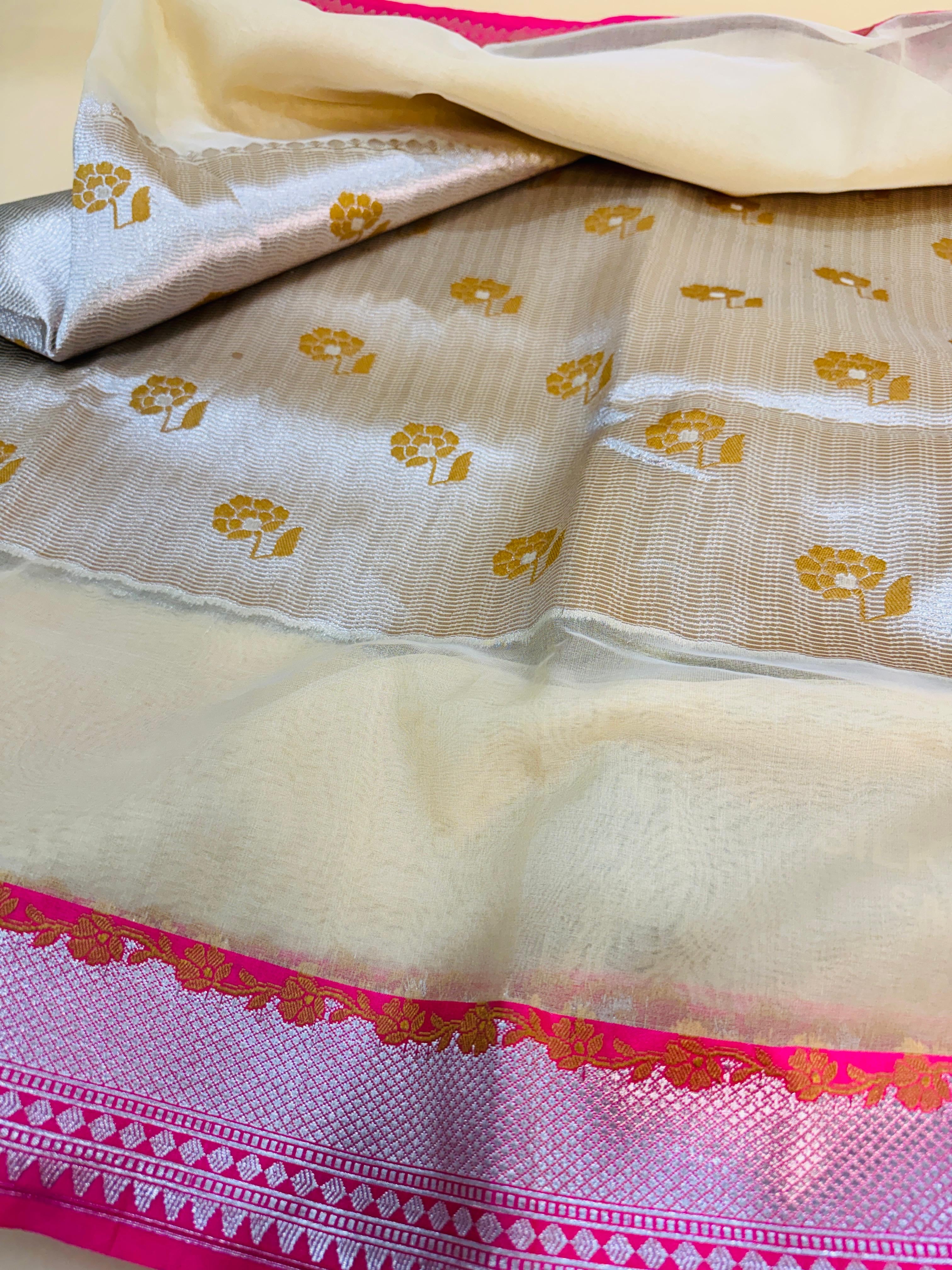 Art Silk Kora Designer Saree