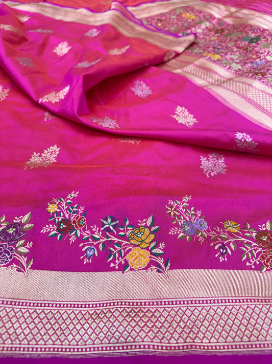 Pure Banarasi Katan Silk kadhwa Buta Saree