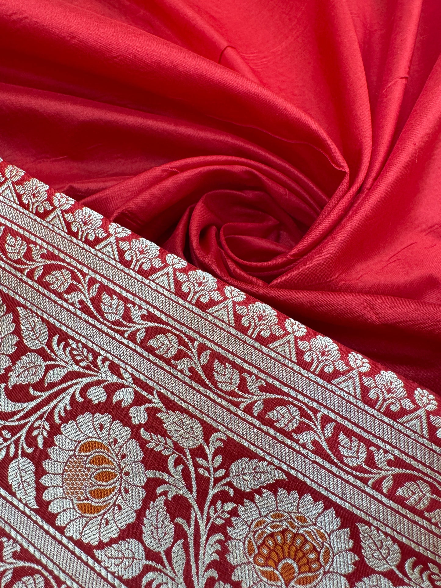 Pure Banarasi Katan Silk Alfi Meena Jaal Saree
