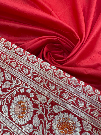 Pure Banarasi Katan Silk Alfi Meena Jaal Saree
