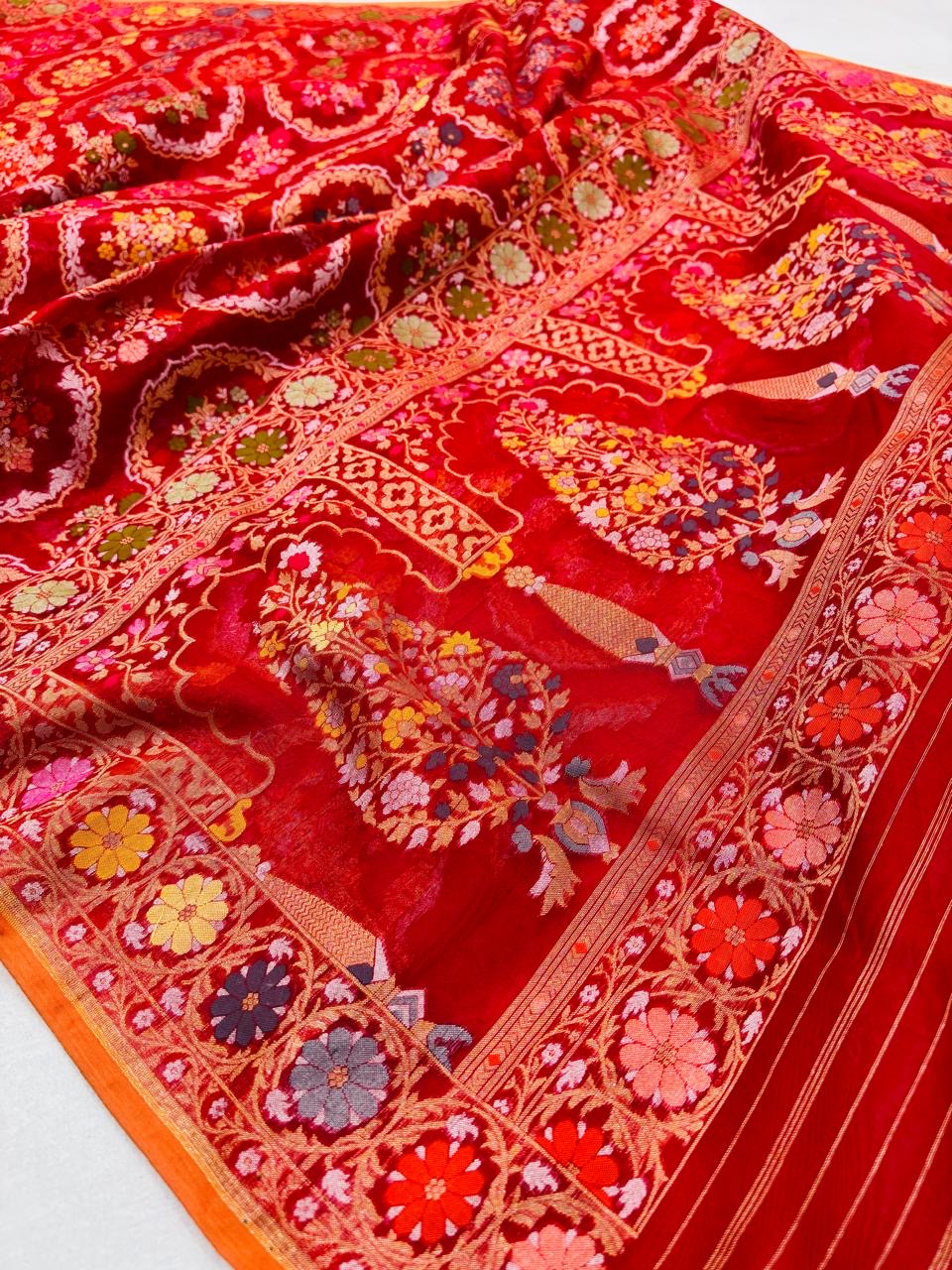 Kora Jamdani Saree