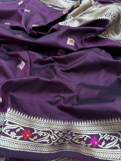 Pure Banarasi Katan Silk Kadhwa Buti Saree