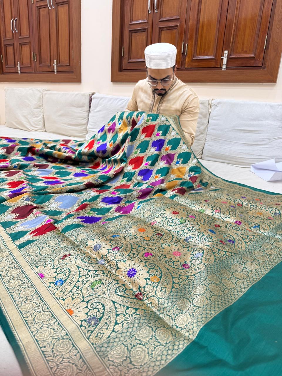 Pure Banarasi Katan Silk Rangkaat Saree