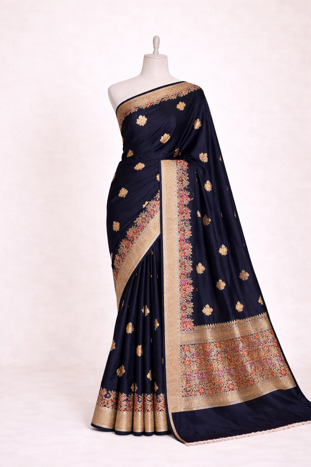 Pure Banarasi Katan Silk Mina Border Saree