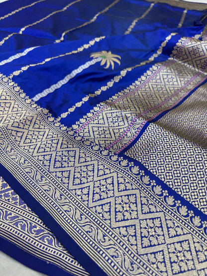 Pure Banarasi Katan Silk Kadhwa Buti Designer saree