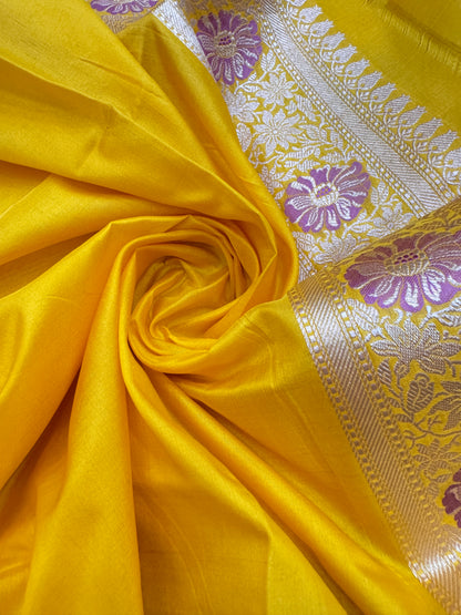 Pure Banarasi Katan Silk Kadhwa Mina Jaal Saree