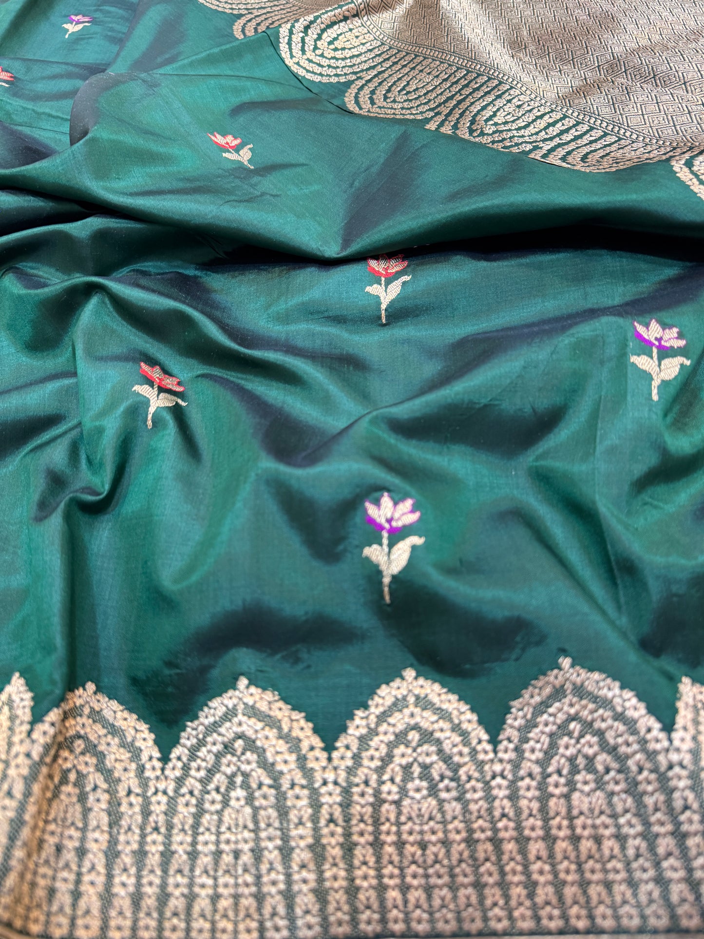 Pure Banarasi Katan Silk Kadhwa Buti Saree