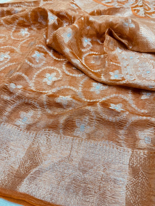 Pure Banarasi Crush Tissue Silk Sarees