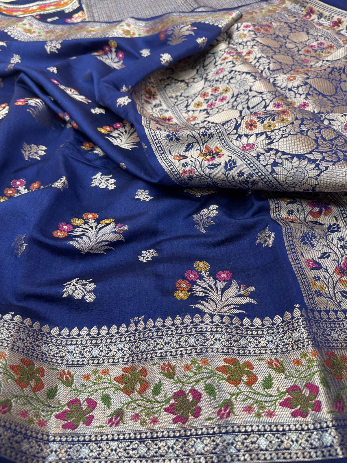 Pure Banarasi Chiniya Silk Mina Buta Saree