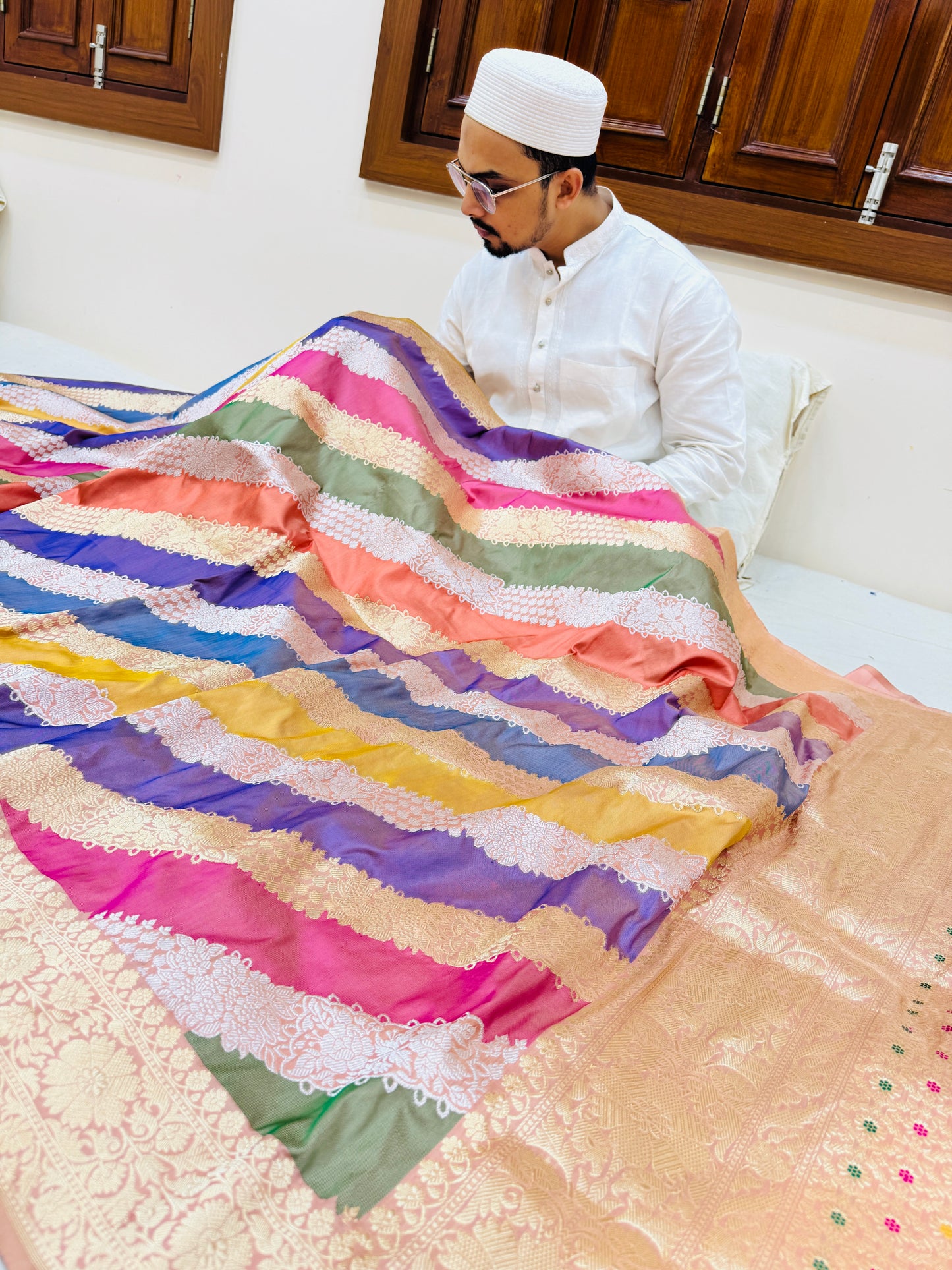 Pure Banarasi Katan Silk Rangkaat Saree