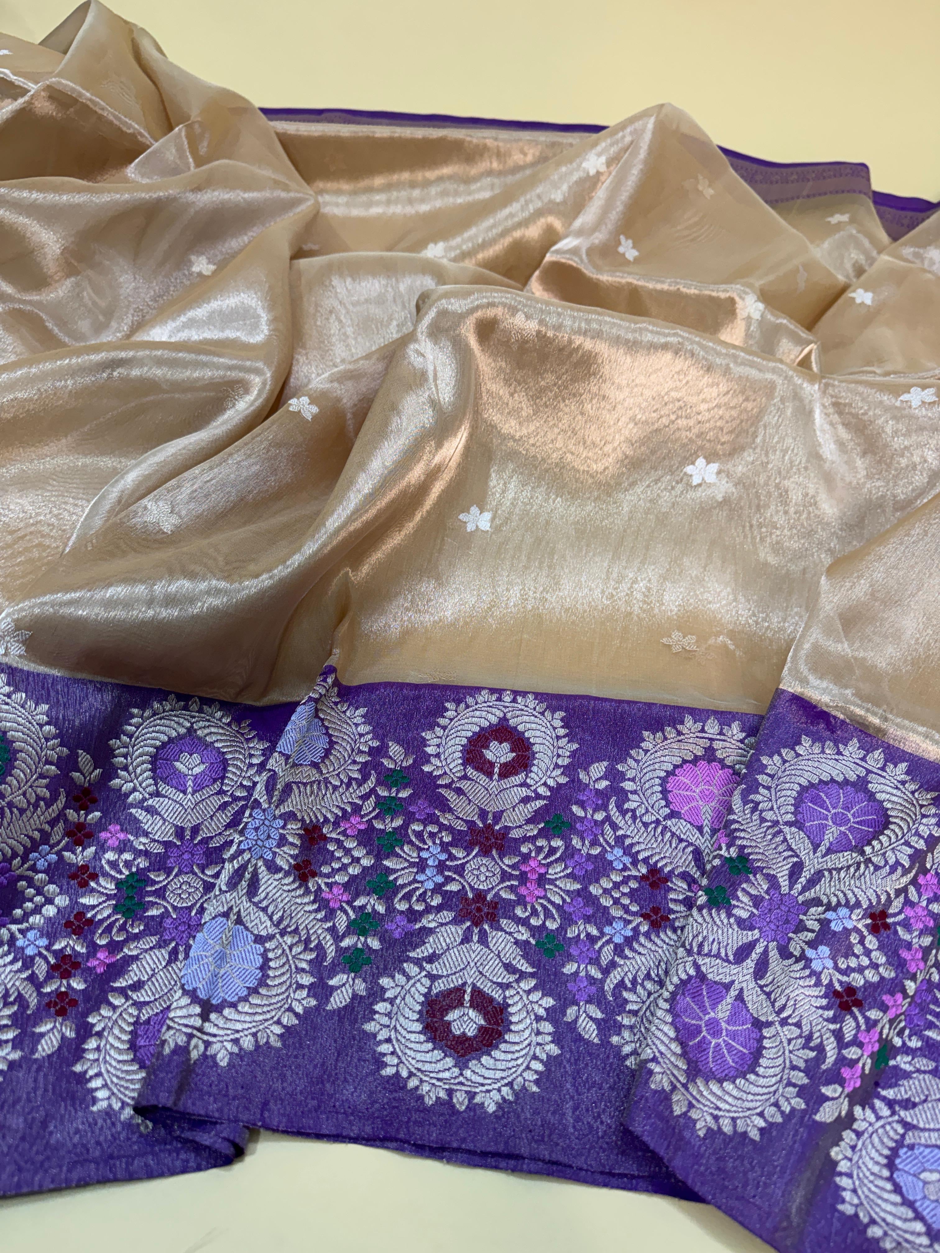 Pure Tissue Kadiyal Satin Border Saree