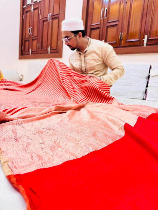 Pure Banarasi Munga Tissue Silk Saree