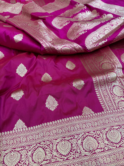 Pure Banarasi Katan Silk Simple Buta Saree