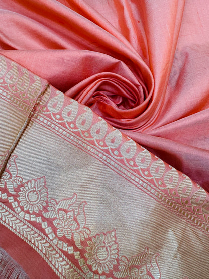 Pure Banarasi Katan Silk Buti Jaal Saree