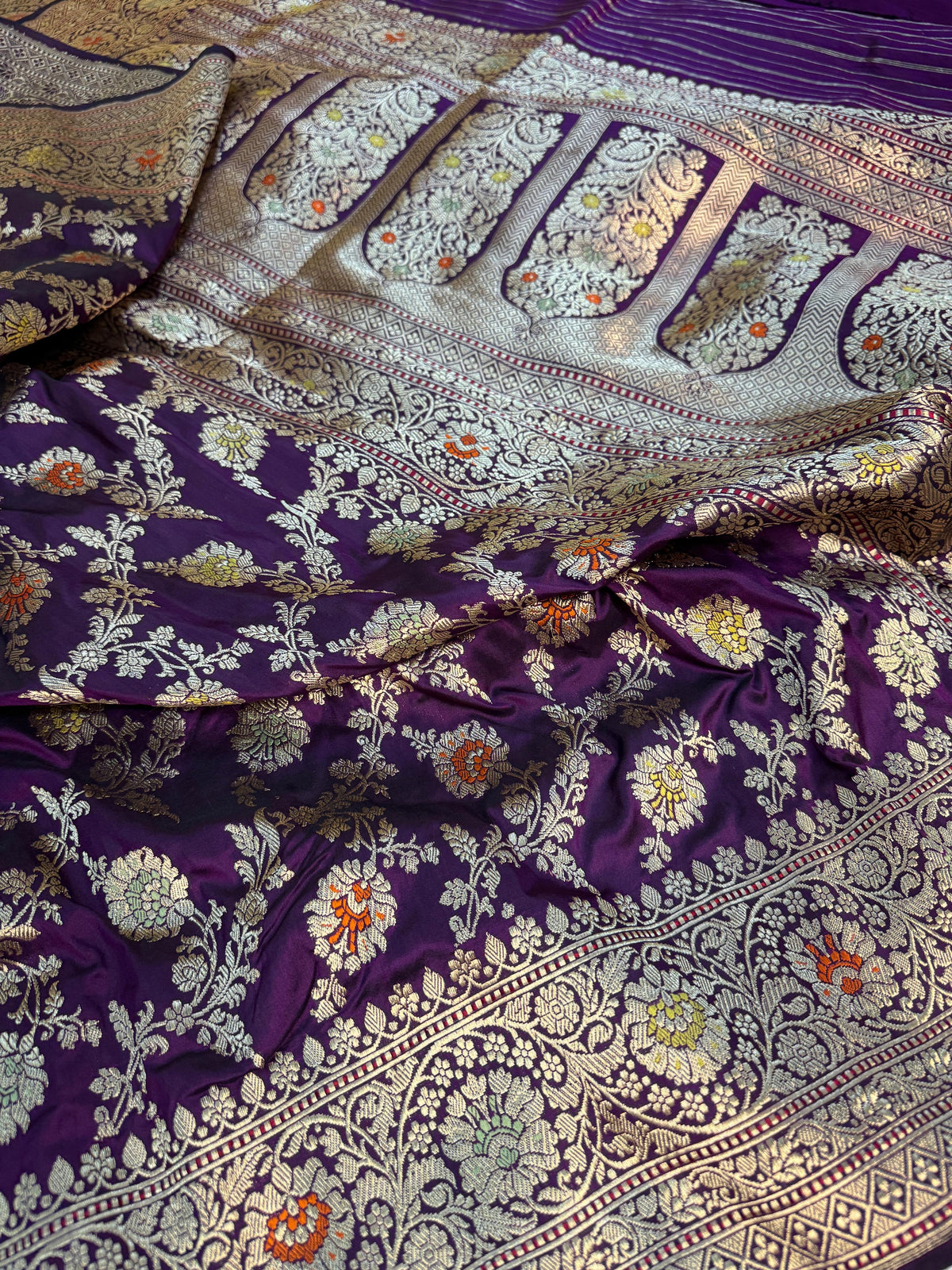 Katan Silk Mina Jaal Saree