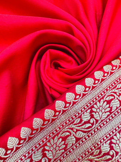 Pure Banarasi Satin Silk Double Tanchoi Saree