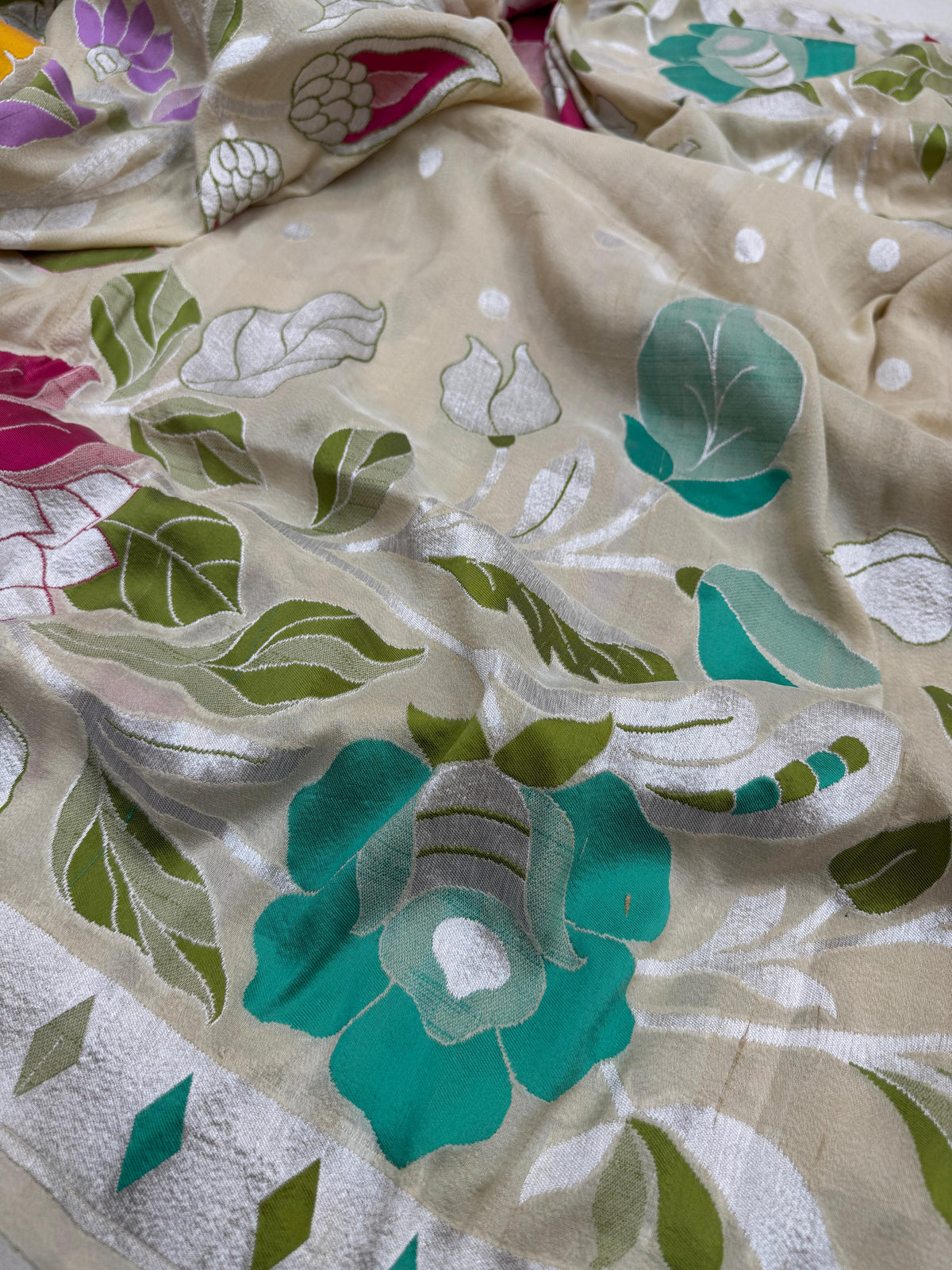 Tasar Georgette All-Over Mina Jaal Saree