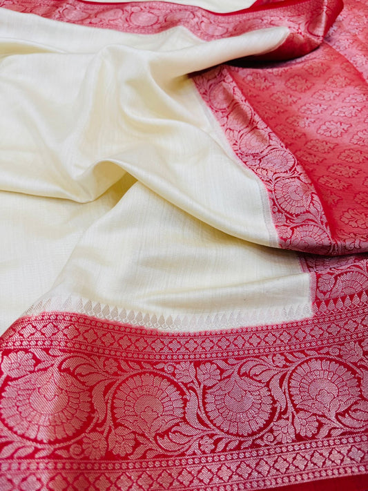 Pure Banarasi Chiniya Silk Plain Saree