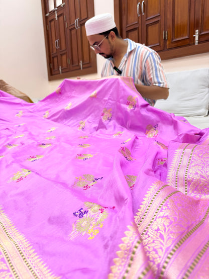 Pure Banarasi Katan Silk Tilfi Buti Saree