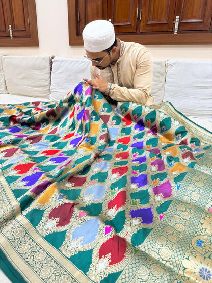 Pure Banarasi Katan Silk Rangkaat Saree