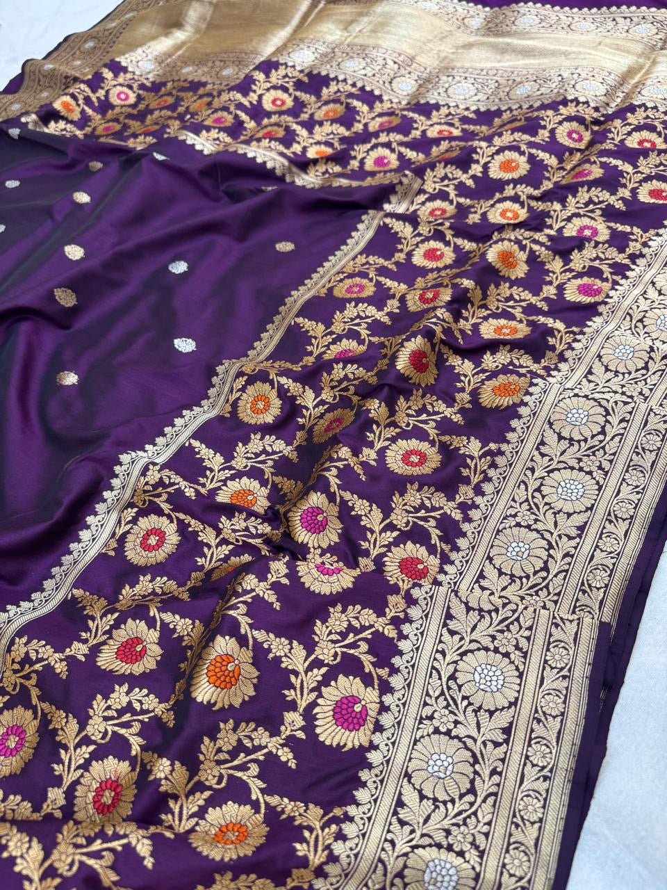 Katan Silk Designer Skirt Mina Jaal Saree