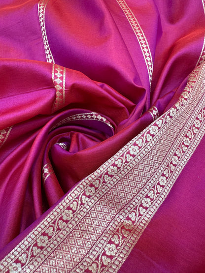 Pure Banarasi Katan Silk Meena Jaal Saree